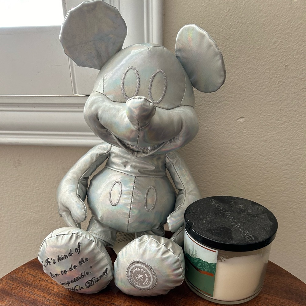 NWT Limited Edition Silver Mickey Plush